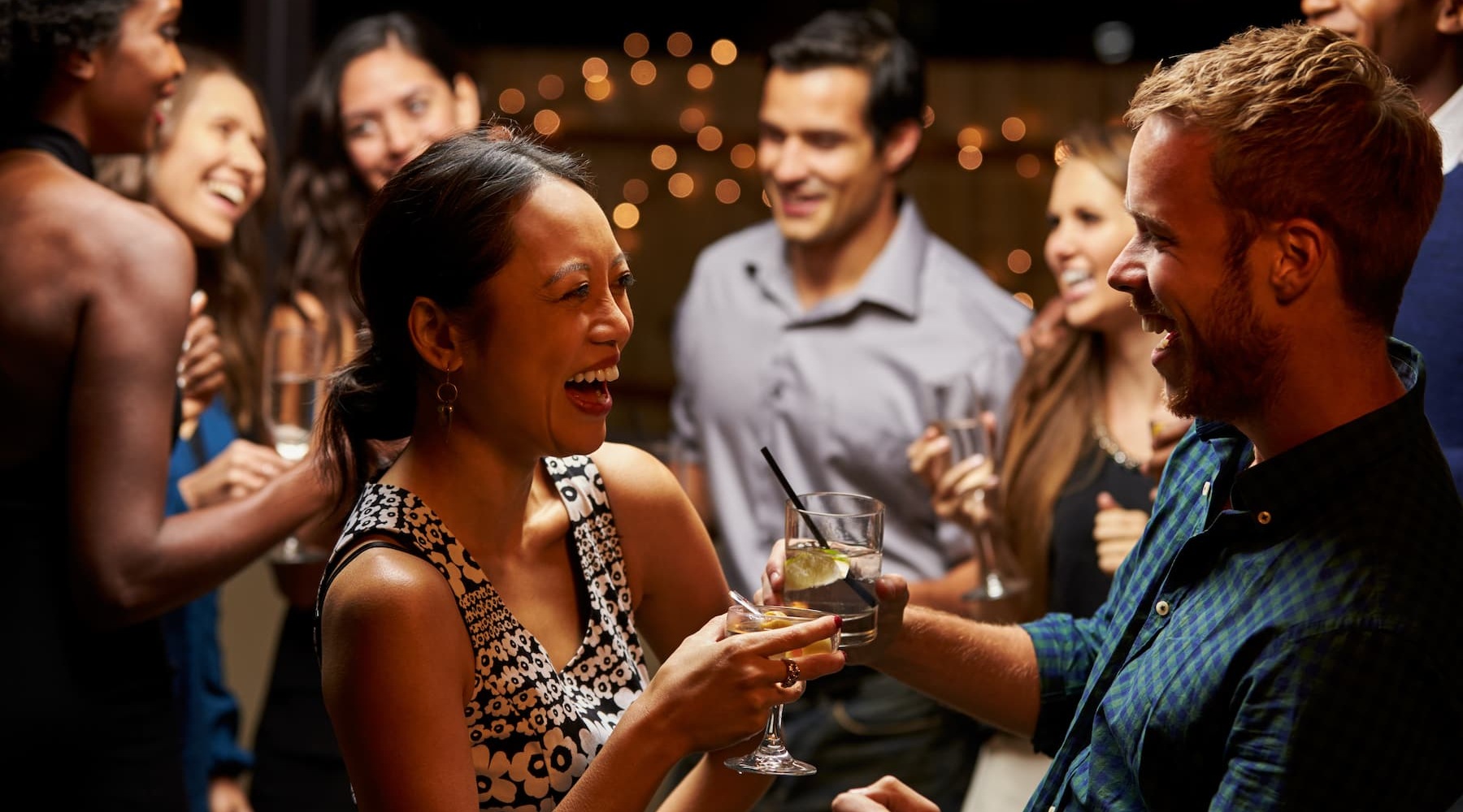 An Exceptional Portrait of Living lifestyle image of a group of people laughing in a retail environment